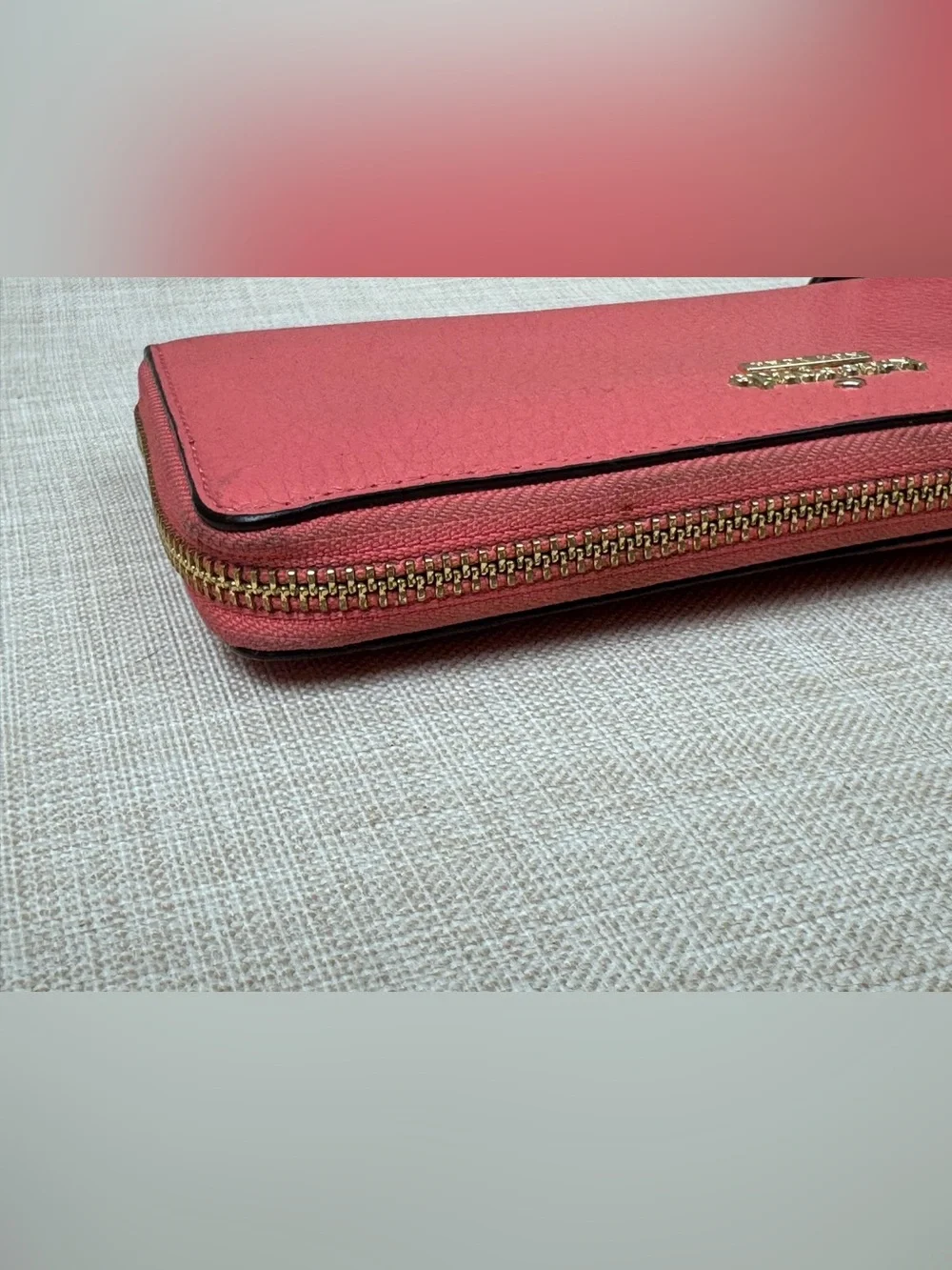 kate spade Coral Zip Around Wallet in Bright Coral